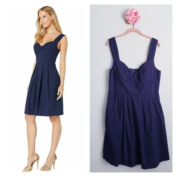 Lilly Pulitzer Dresses & Skirts - Lilly Pulitzer Cyndi Dress In Navy Blue Embroidered Fish Eyelet